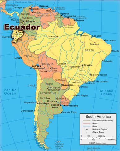 Ecuador Map South America